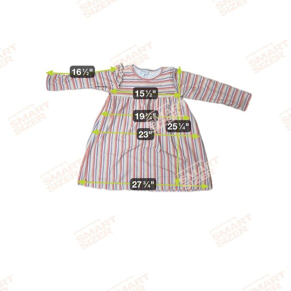 James & Lottie Girls Striped Dress Ruffle Detail Sz 10 Rainbow Fall School READ - Picture 4 of 8